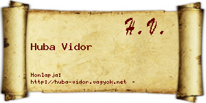Huba Vidor névjegykártya